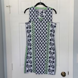 Gretchen Scott lime & navy printed dress